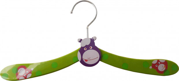 kledinghanger Nijlpaard junior 29 cm hout groen/paars
