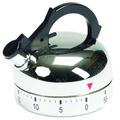 kookwekker fluitketel 6,4 x 6,1 cm zilvergrijs