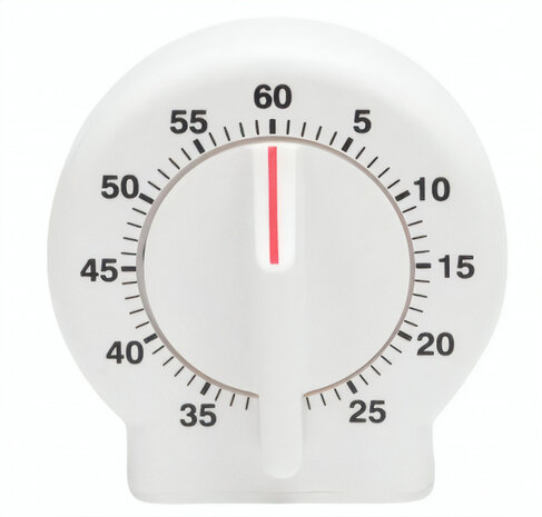 kookwekker rond 7,6 x 4,1 cm wit