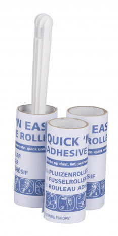kledingroller 20 cm wit 3-delig