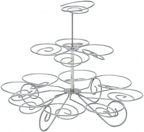 cupcake-standaard 24 x 24 cm aluminium zilver