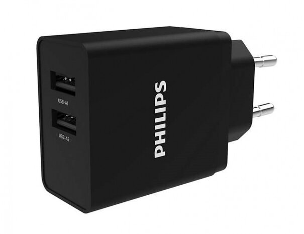 dubbele usb-lader DLP2610 5V/1A zwart