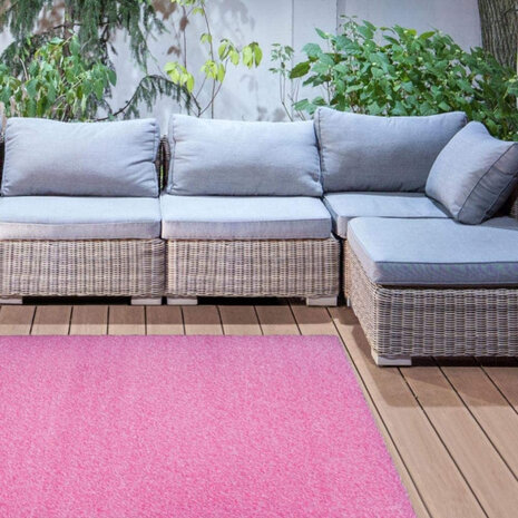 tuintapijt 140 x 200 cm polypropyleen/latex roze