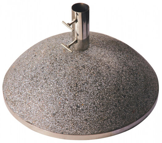 parasolvoet 50 cm graniet/RVS 44 kg grijs/zilver
