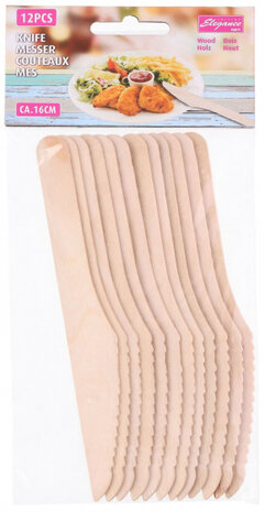 messen 16 cm hout beige 12 stuks