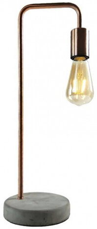 leeslamp met ledlamp 48 cm steen/koper grijs/koper