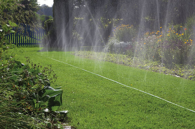 sproeislang 15 meter PVC groen/grijs 2-delig