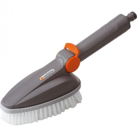 handschrobber 31,8 x 12 cm PVC/microvezel grijs/oranje
