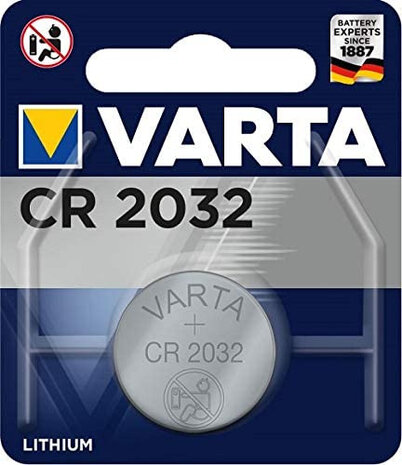 knoopcelbatterij CR2032 lithium 3V per stuk