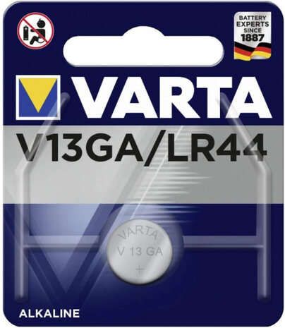 knoopcelbatterij LR44 Alkaline 1,5V per stuk