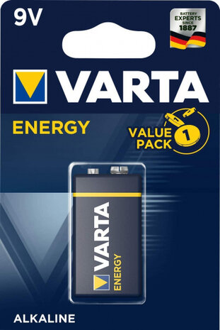 batterij 6LR61 Alkaline Energy 9V per stuk