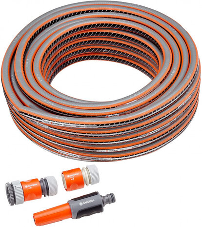 tuinslang Highflex 13 mm1/2&quot; PVC 20 meter zwart 6-delig