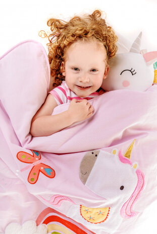 sprei eenhoorn meisjes 140 cm katoen roze