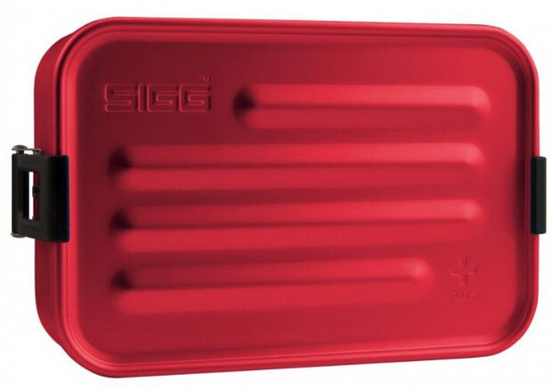 broodtrommel 17 x 11,7 cm aluminium rood