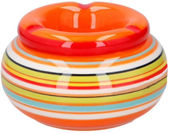 asbak 19,5 cm keramiek oranje