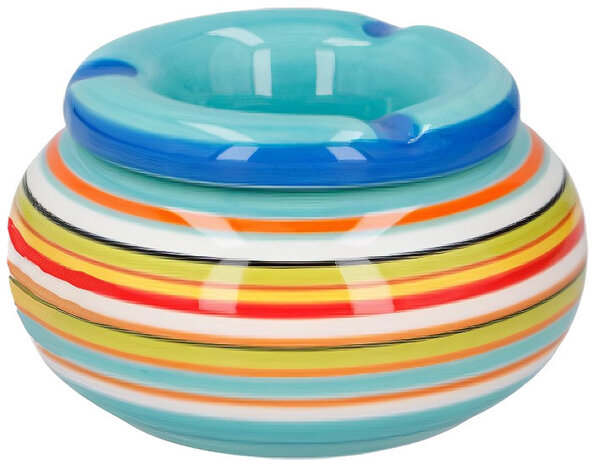 asbak 19,5 cm keramiek blauw