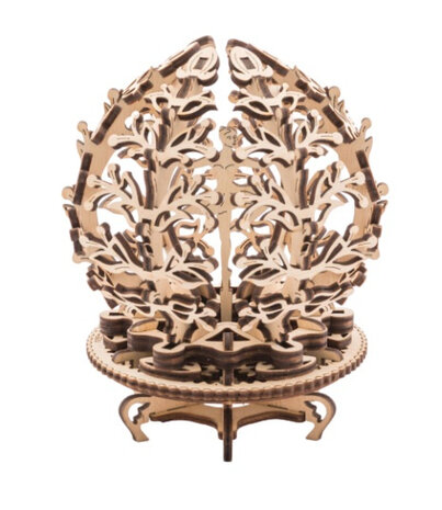 ornament mechanische bloem 16 cm hout naturel 101-delig