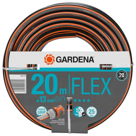 tuinslang Flex 20m PVC zwart/oranje