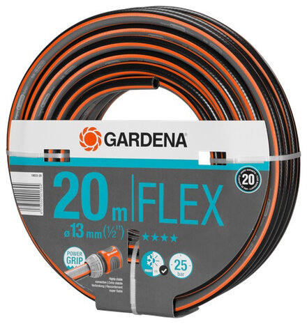tuinslang Flex 20m PVC zwart/oranje