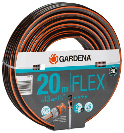 tuinslang Flex 20m PVC zwart/oranje