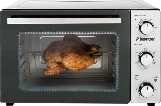 grill/-bakoven 55 liter 2000W RVS zwart 5-delig