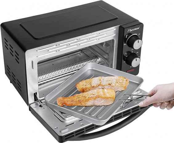 mini-grill/-bakoven 9 liter 800W RVS zwart 4-delig