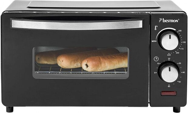 mini-grill/-bakoven 9 liter 800W RVS zwart 4-delig