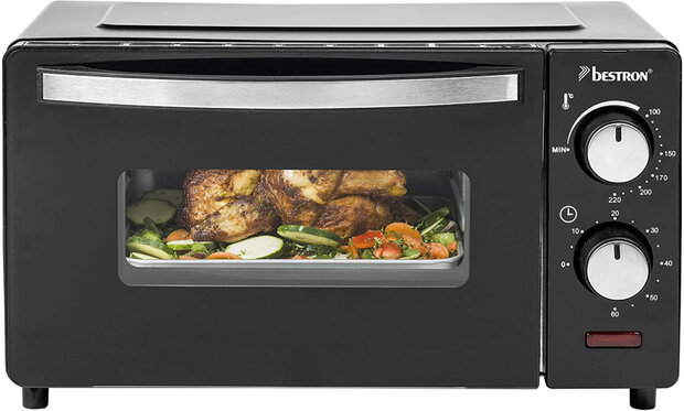 mini-grill/-bakoven 9 liter 800W RVS zwart 4-delig