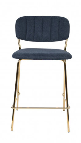 barkruk Jolien 48 x 89 cm staal/polyester/nylon goud/blauw