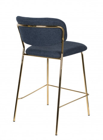 barkruk Jolien 48 x 89 cm staal/polyester/nylon goud/blauw