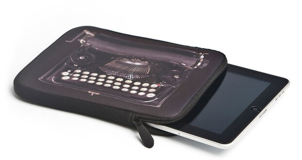 tablethoes Retro Type 9,7&quot; 26 x 20 cm neopreen zwart