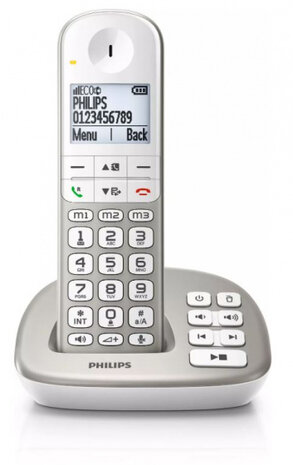 XL495 draadloze telefoon met antwoordapparaat grijs