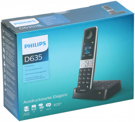 D6351B draadloze telefoon antwoordapparaat zwart