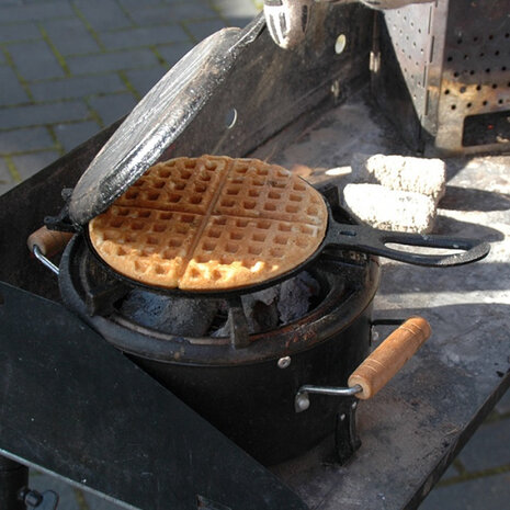 wafelijzer 30,5 cm gietijzer 2,2 kg zwart