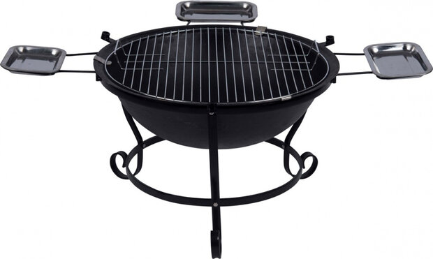 houtskoolbarbecue kookset 60 x 39 cm zwart