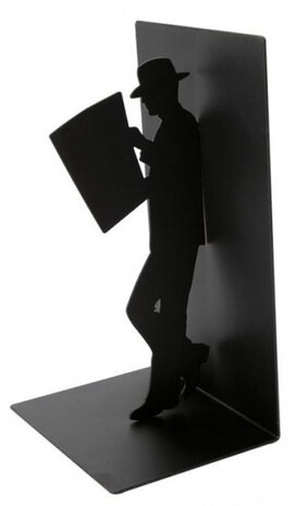 boekensteun The Reader 17 x 10 cm metaal zwart