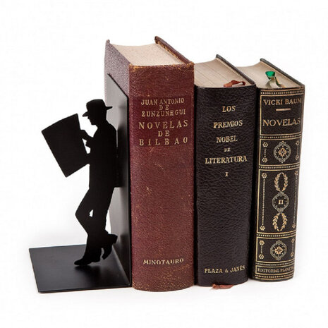 boekensteun The Reader 17 x 10 cm metaal zwart