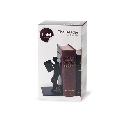 boekensteun The Reader 17 x 10 cm metaal zwart