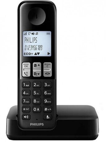 D2501B/01 draadloze telefoon antwoordapparaat zwart