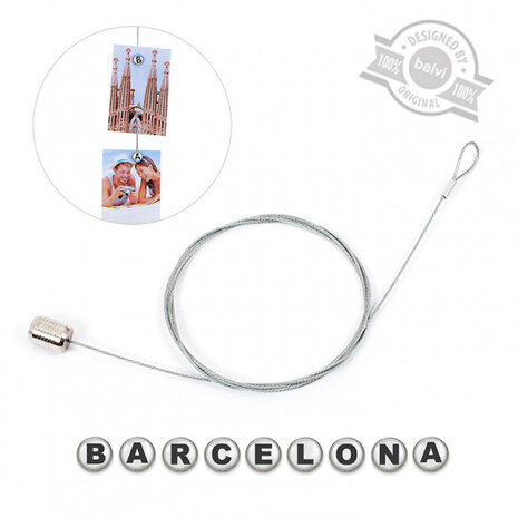 fotohouder Barcelona 150 cm acryl/staal zilver 10-delig