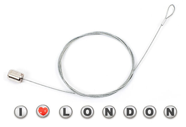 fotohouder London 150 cm acryl/staal zilver 9-delig