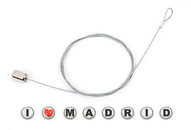 fotohouder Madrid 150 cm acryl/staal zilver 9-delig