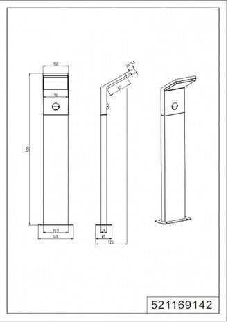 tuinverlichting Pearl sensor 50 cm led aluminium antraciet