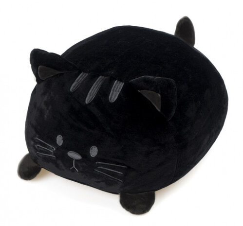 kussen Kitty 33 x 30 cm polyester/elastaan zwart