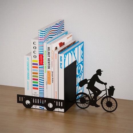 boekensteun Postman 17 x 27 cm metaal zwart