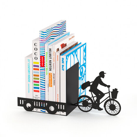 boekensteun Postman 17 x 27 cm metaal zwart