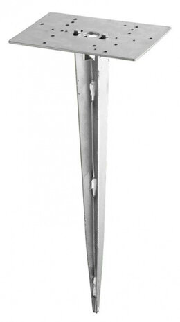grondpen Earth Spike 20 x 40 x 14 cm staal zilver
