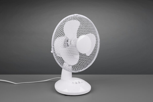 tafelventilator Bergen 36 x 28 cm staal wit
