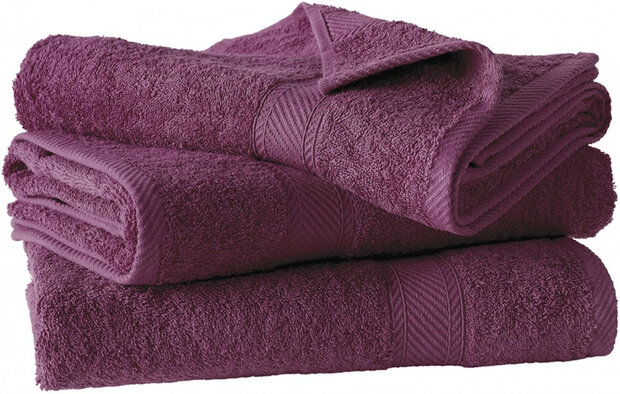 handdoek H&eacute;l&egrave;ne 140 cm katoen paars 3 stuks