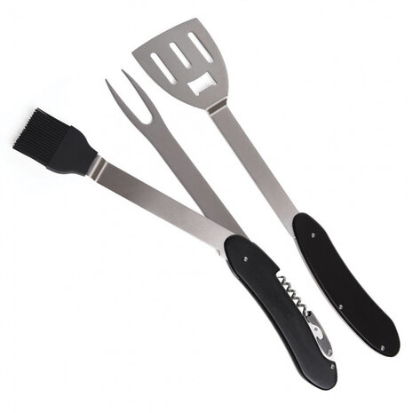 barbecuegereedschap 5 functies 47 cm alu zwart/zilver